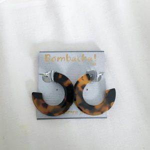 NWT Tortoise Shell Acrylic Hoop Earrings